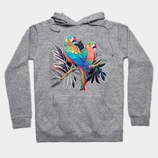 Beautiful 16 bit Colourful Birds Hoodie